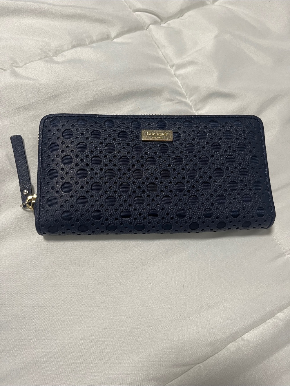KATE SPADE NEW YORK Newburry Lane Rachelle Zip Perforated Zip Wallet